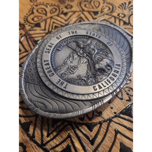 VTG The Great American Buckle Co. California Pewter Belt  Buckles Of America VTG State of California Pewter Belt Buckle